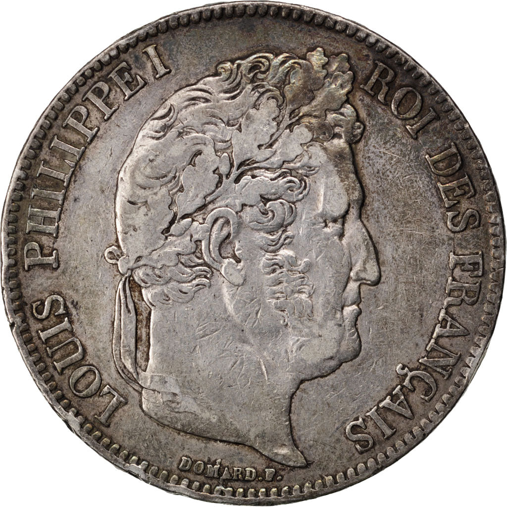 Moneda, Francia, Louis-Philippe, 5 Francs, 1839, Bordeaux, MBC, Plata