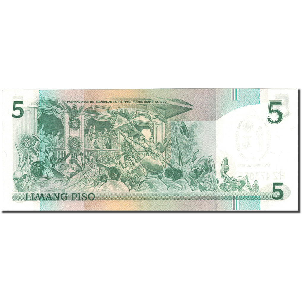 Geldschein, Philippinen, 5 Piso, 1987, 1987-10-18, KM:176a, UNZ