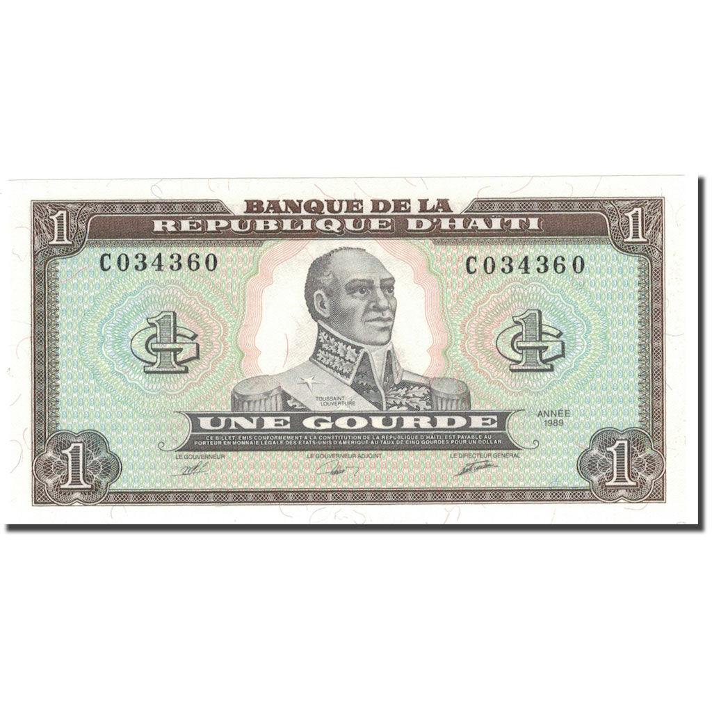 Billet, Haïti, 1 Gourde, 1989, 1989, KM:253a, NEUF