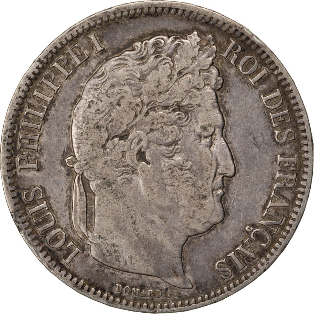 Moneta, Francia, Louis-Philippe, 5 Francs, 1841, Lille, MB+, Argento, KM:749.13