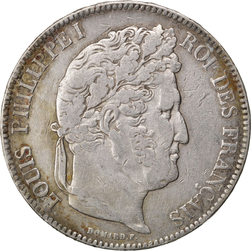 Moneta, Francia, Louis-Philippe, 5 Francs, 1842, Rouen, BB, Argento, KM:749.2