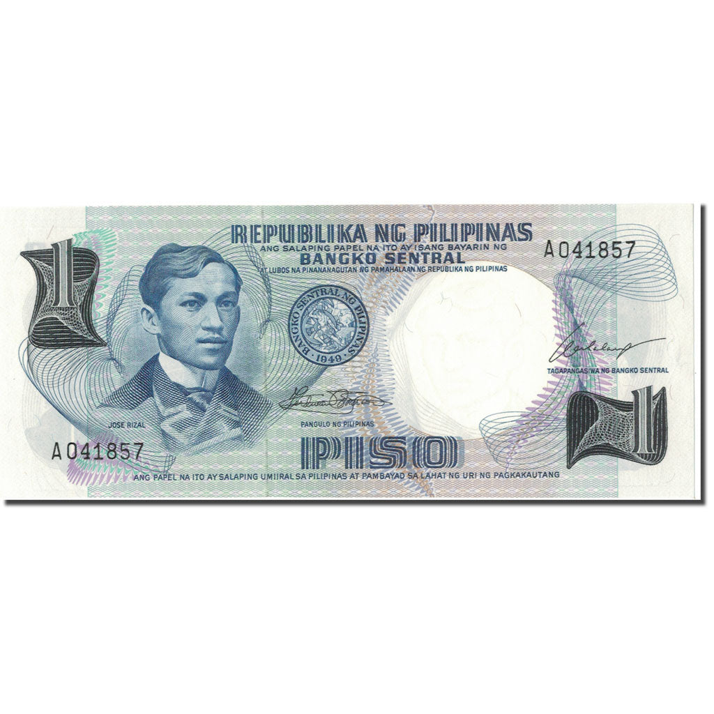 Banknote, Philippines, 1 Piso, undated (1969), KM:142a, UNC(65-70)