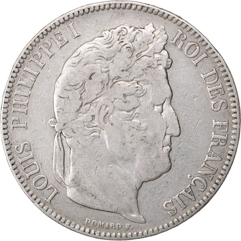 Münze, Frankreich, Louis-Philippe, 5 Francs, 1843, Lille, S+, Silber
