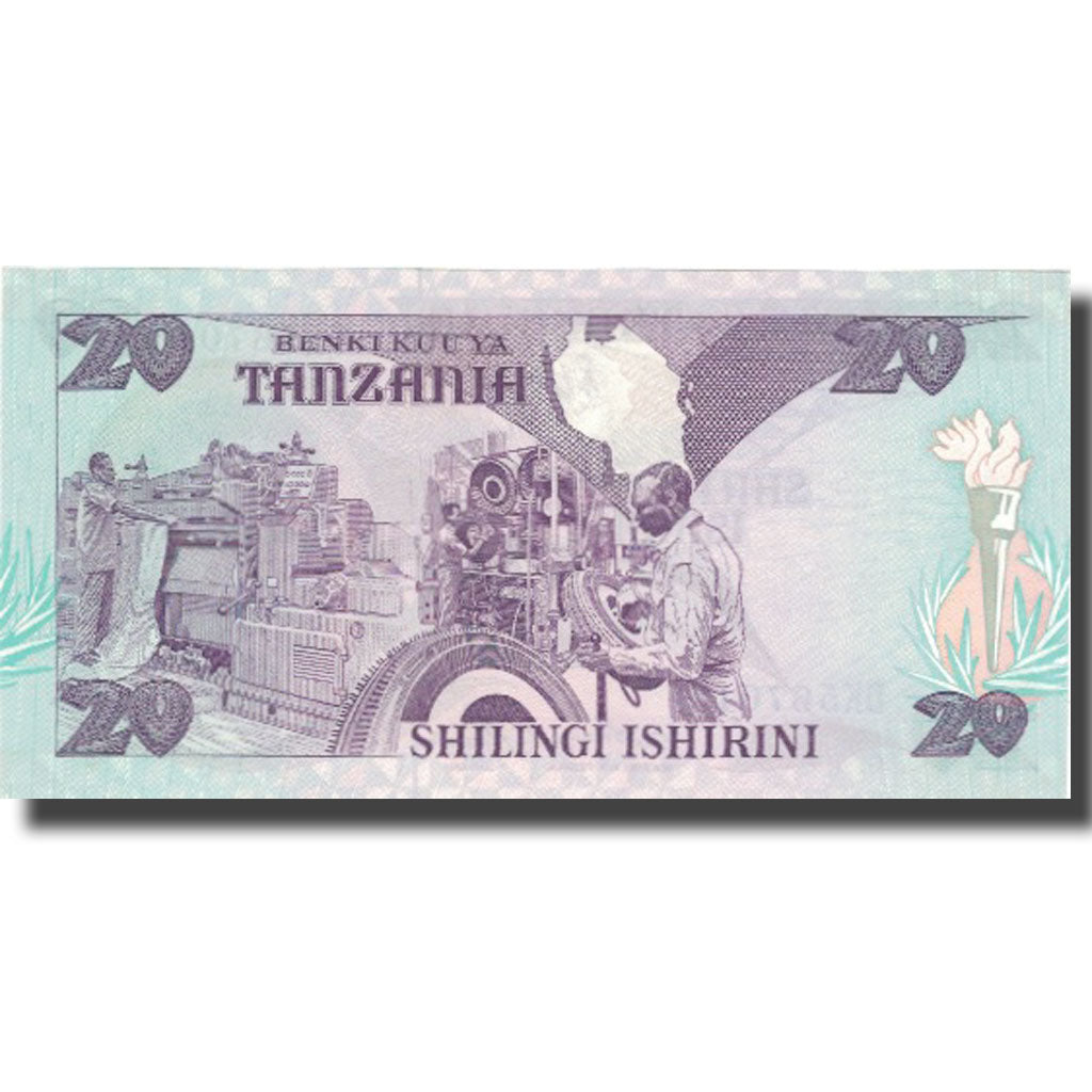 Banknote, Tanzania, 20 Shilingi, 1986-1990, KM:15, UNC(65-70)