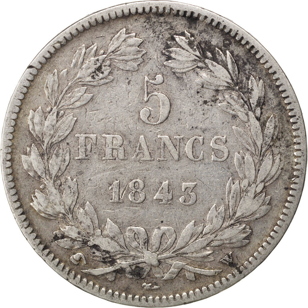 Monnaie, France, Louis-Philippe, 5 Francs, 1843, Lille, TB+, Argent, KM:749.13