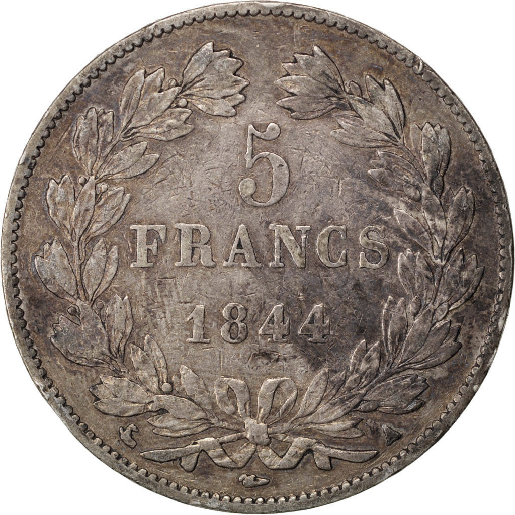 Munten, Frankrijk, Louis-Philippe, 5 Francs, 1844, Paris, ZF, Zilver, KM:749.1