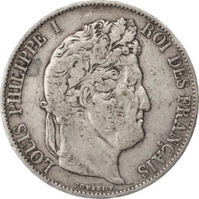 Coin, France, Louis-Philippe, 5 Francs, 1845, Strasbourg, EF(40-45), Silver