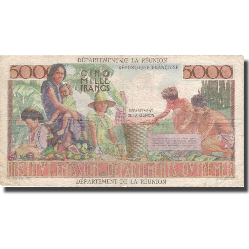 Réunion, 100 Nouveaux Francs on 5000 Francs, P.85, F 15, PMG