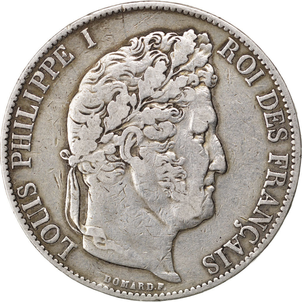 Moneta, Francia, Louis-Philippe, 5 Francs, 1846, Bordeaux, BB, Argento