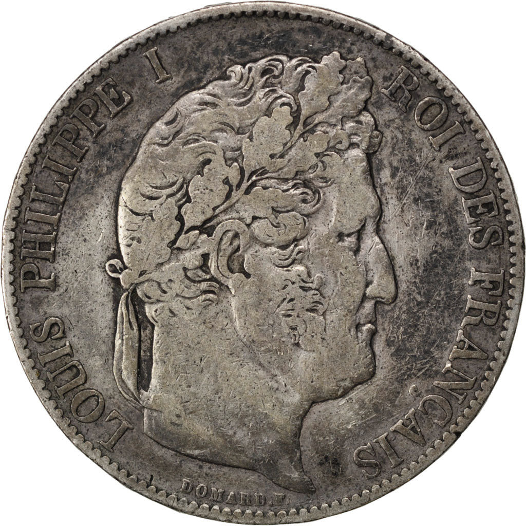 Moneta, Francia, Louis-Philippe, 5 Francs, 1848, Bordeaux, MB+, Argento