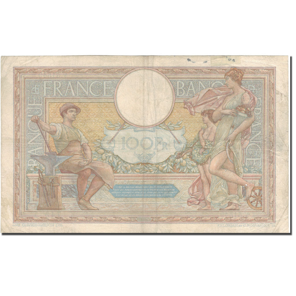 Francia, 100 Francs, Luc Olivier Merson, 1936, 1936-06-25, MB+, Fayette:24.15