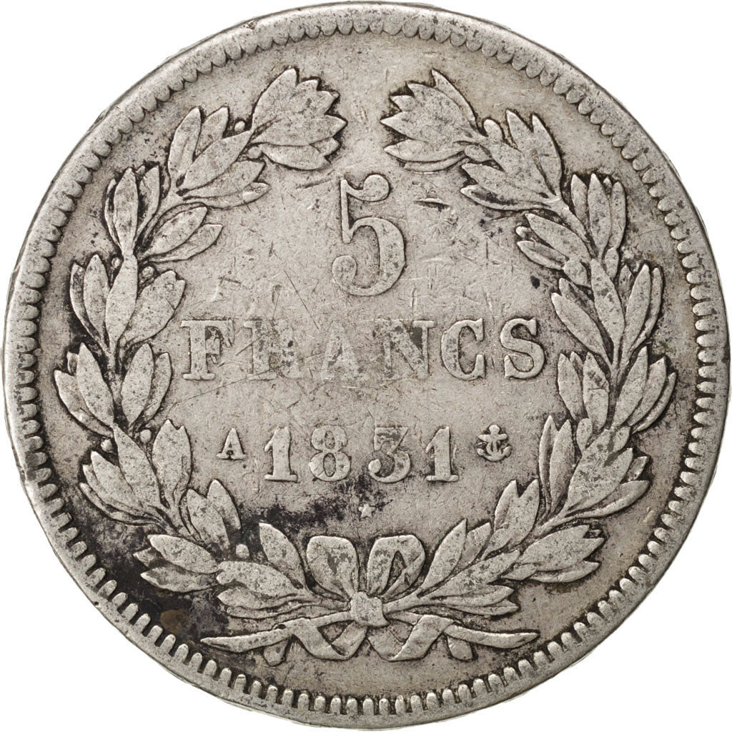 Monnaie, France, Louis-Philippe, 5 Francs, 1831, Paris, TB, Argent, KM:745.1