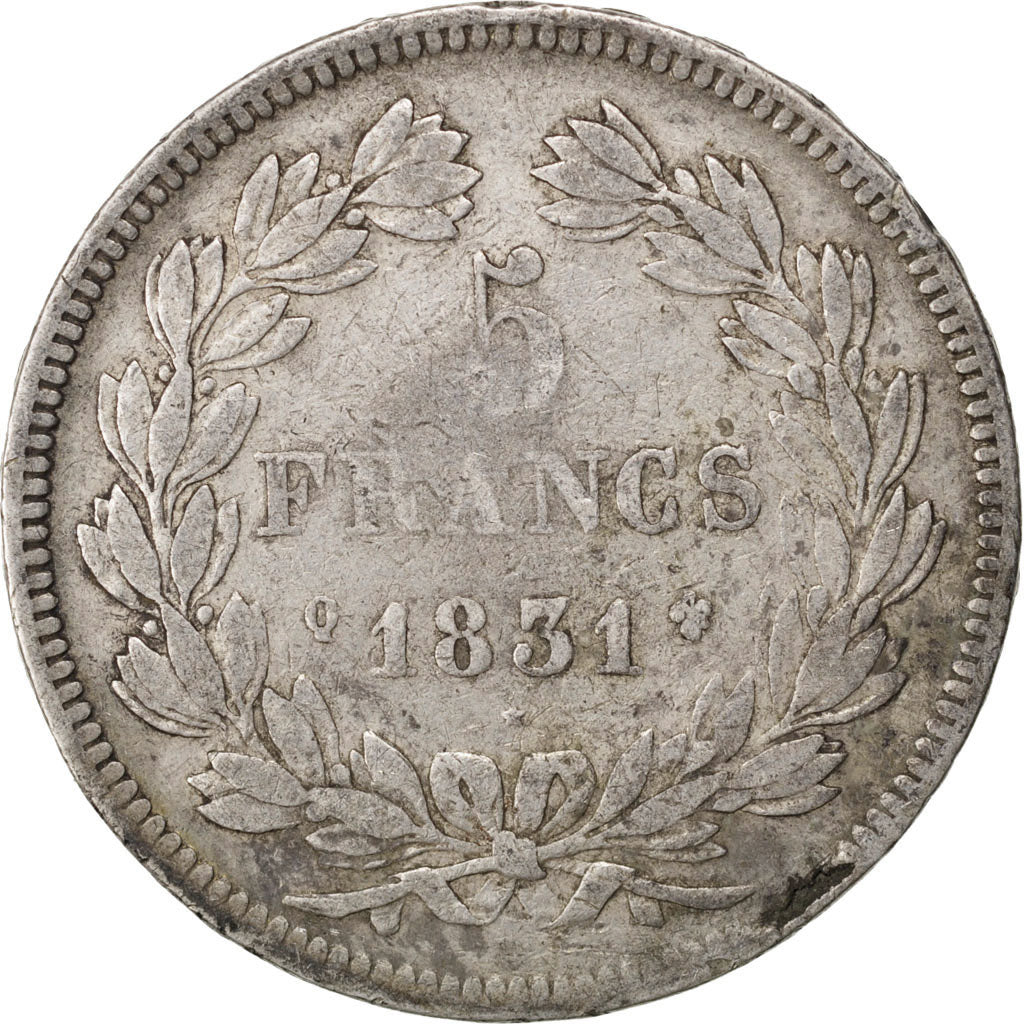 Coin, France, Louis-Philippe, 5 Francs, 1831, Perpignan, F(12-15), Silver