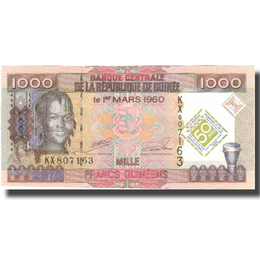 Nota, Guiné, 1000 Francs, 1960, 1960-03-01, KM:43, UNC(65-70)