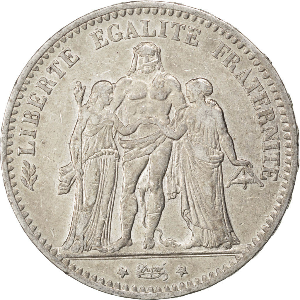 Monnaie, France, Hercule, 5 Francs, 1876, Bordeaux, TTB, Argent, KM:820.2