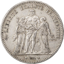 Moneta, Francia, Hercule, 5 Francs, 1877, Paris, MB+, Argento, KM:820.1