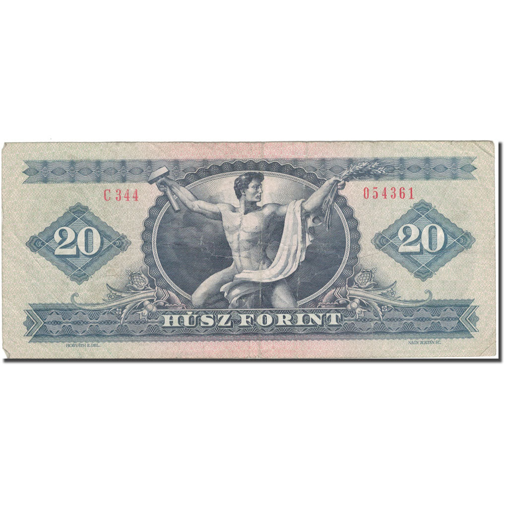 Banknote, Hungary, 20 Forint, 1980, 1980-09-30, KM:169g, VF(30-35)