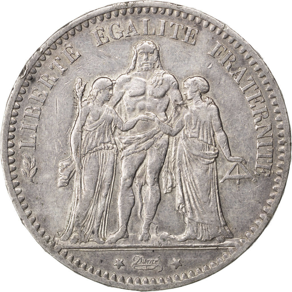 Coin, France, Hercule, 5 Francs, 1877, Bordeaux, EF(40-45), Silver, KM:820.2