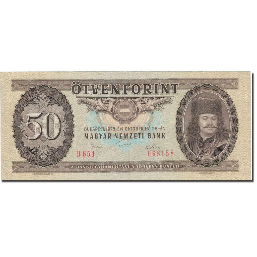 Banknot, Węgry, 50 Forint, 1975, 1975-10-28, KM:170c, VF(30-35)