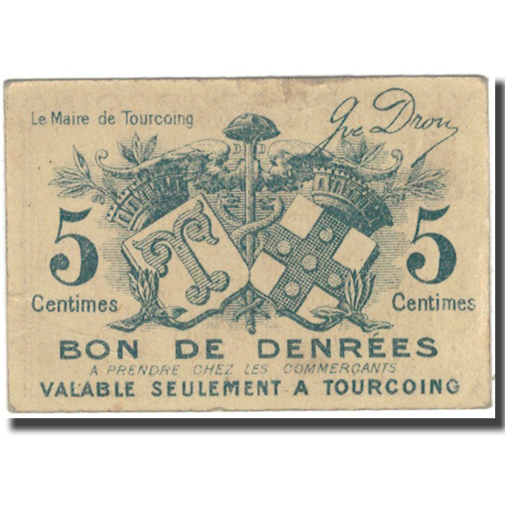 France, Tourcoing, 5 Centimes, VF(20-25), Pirot:59-3225