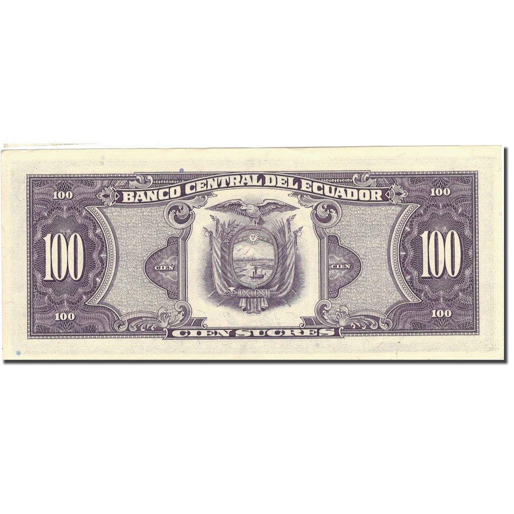Banknot, Ekwador, 100 Sucres, 1990, 1990-04-20, KM:123, EF(40-45)