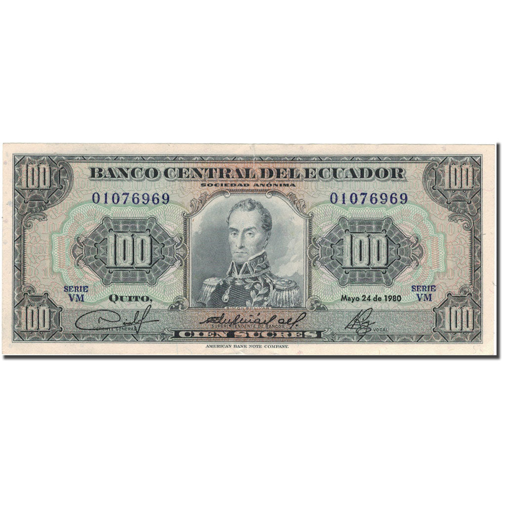 Banconote, Ecuador, 100 Sucres, 1980, 1980-05-24, KM:112a, MB+