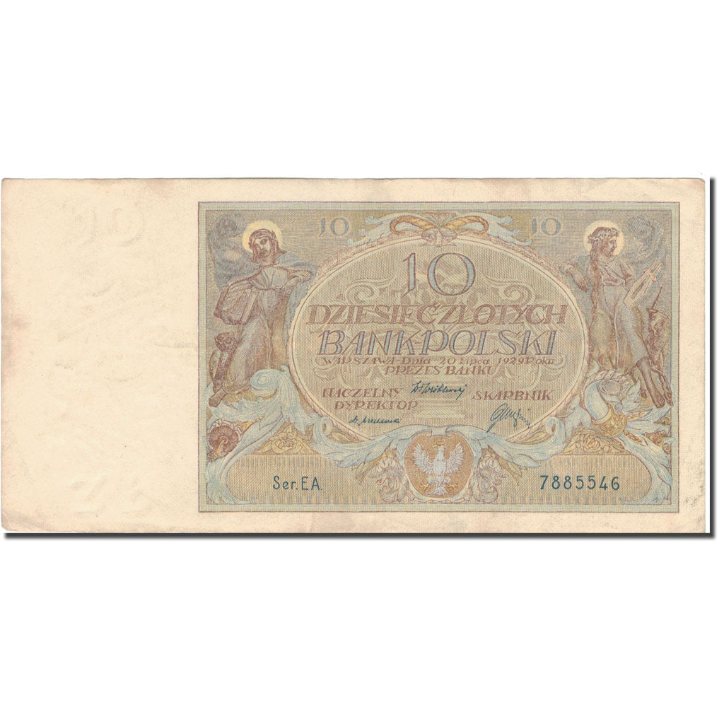 Banknote, Poland, 10 Zlotych, 1929, 1929-07-20, KM:69, VF(30-35)
