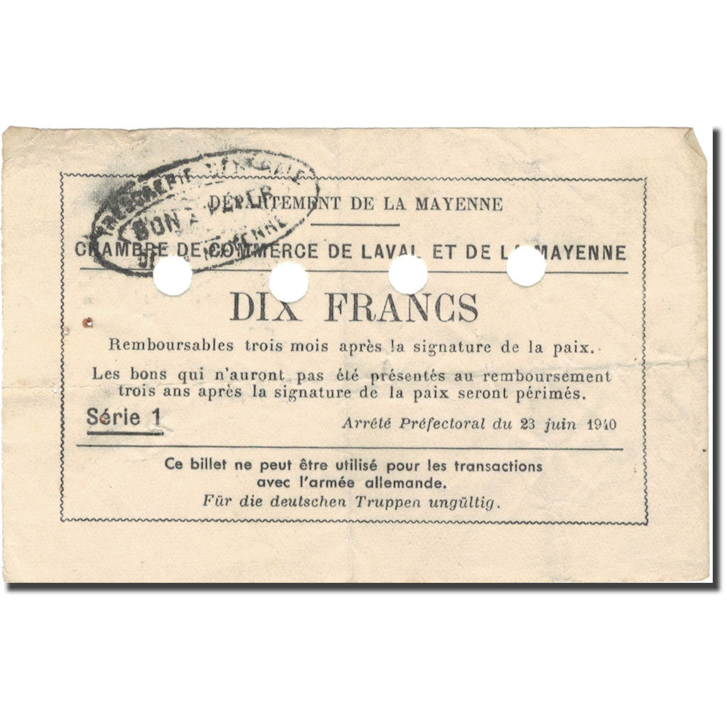 Frankreich, Laval, 10 Francs, 1940, SS