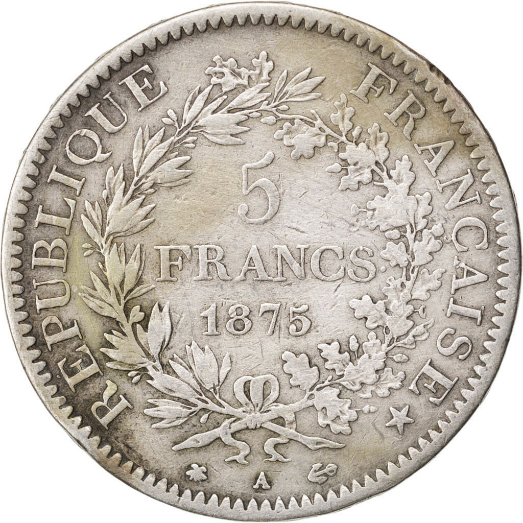 Coin, France, Hercule, 5 Francs, 1875, Paris, EF(40-45), Silver, KM:820.1