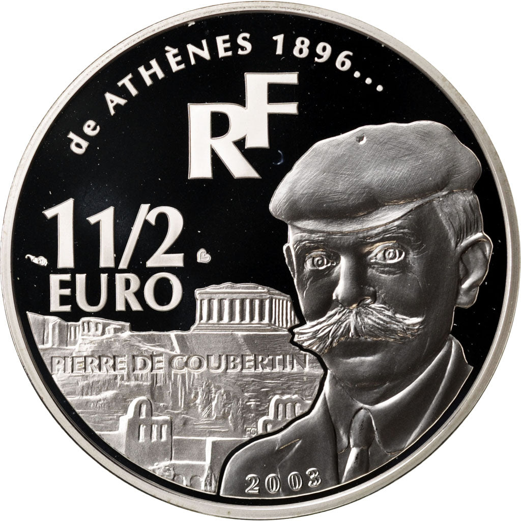 Coin, France, 1-1/2 Euro, 2003, MS(65-70), Silver