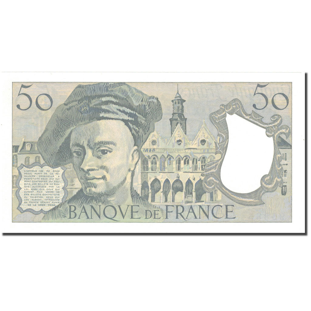 France, 50 Francs, Quentin de La Tour, 1976-1992, 1988, UNC(65-70)