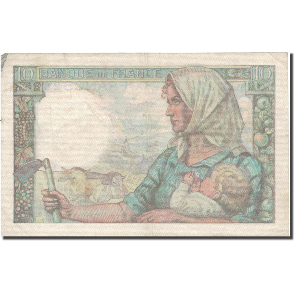 France, 10 Francs, Mineur, 1945, 1945-04-19, VF(20-25), Fayette:8.13, KM:99b