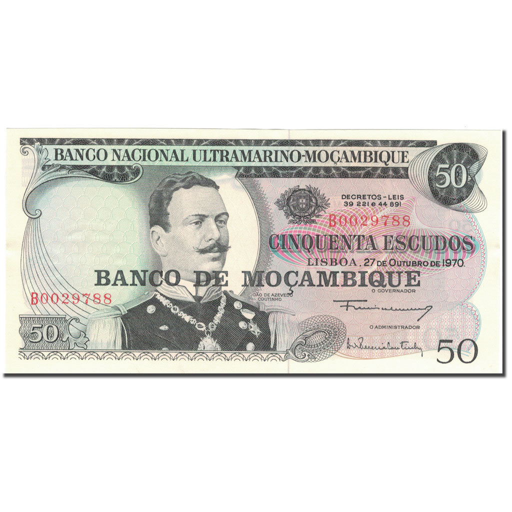 Banknote, Mozambique, 50 Escudos, 1970-10-27, KM:116, UNC(65-70)
