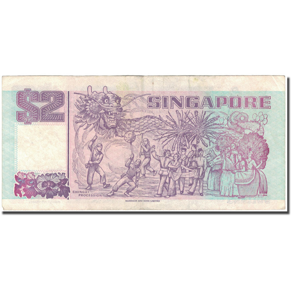 Banconote, Singapore, 2 Dollars, KM:37, MB+
