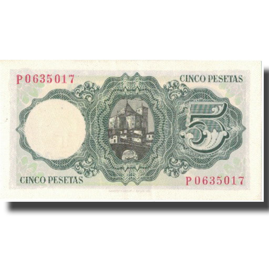 Banconote, Spagna, 5 Pesetas, 1951, 1951-08-16, KM:140a, SPL+