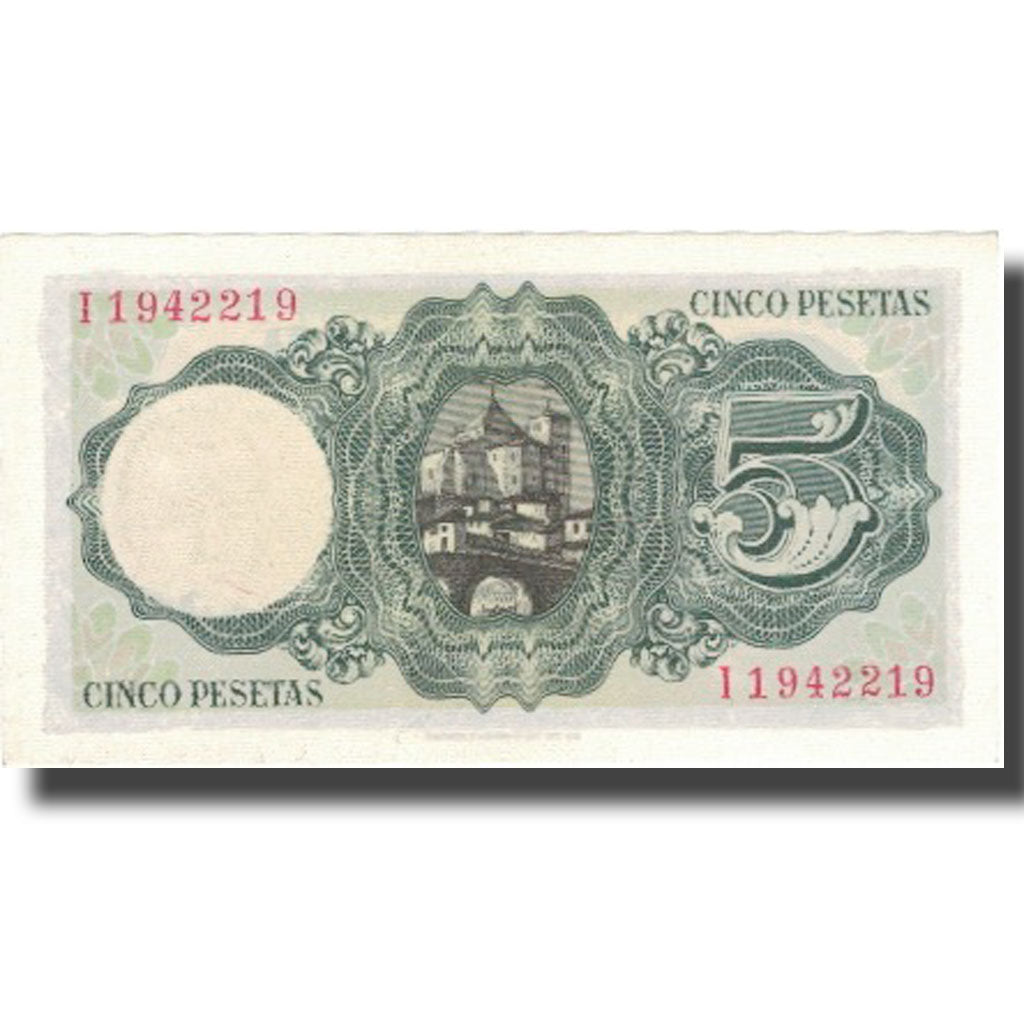 Geldschein, Spanien, 5 Pesetas, 1951, 1951-08-16, KM:140a, UNZ-