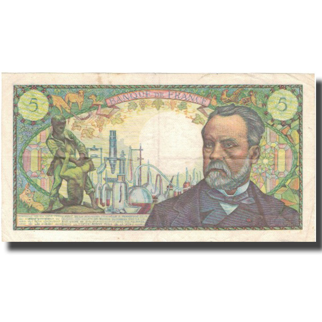 France, 5 Francs, Pasteur, 1966, 1966-09-01, EF(40-45), Fayette:61.3, KM:146a