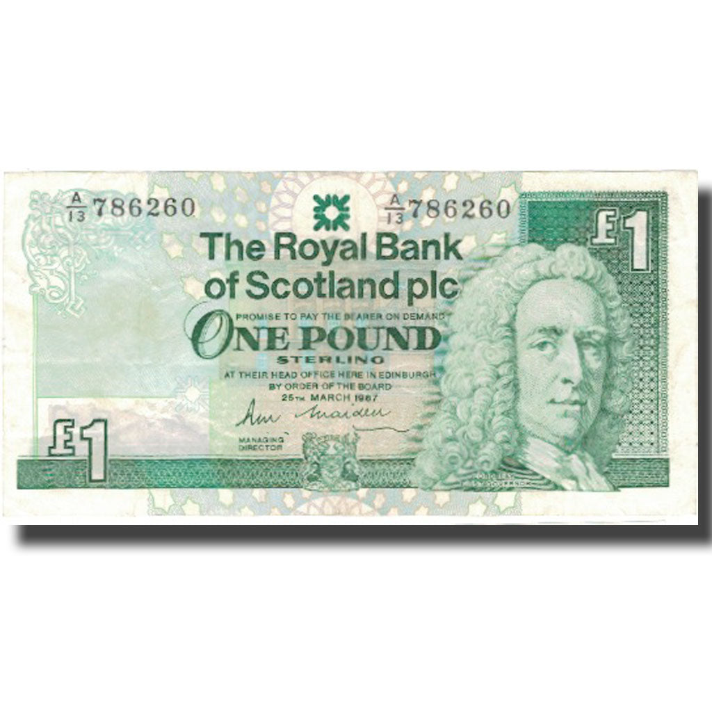 Billet, Scotland, 1 Pound, 1987, 1987-03-25, KM:346a, TTB+
