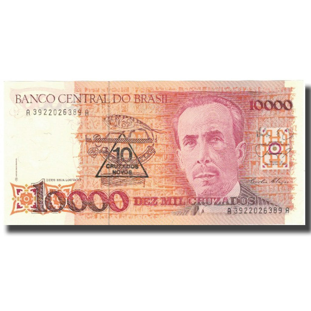 Banknot, Brazylia, 10 Cruzados Novos on 10,000 Cruzados, KM:218a, UNC(64)