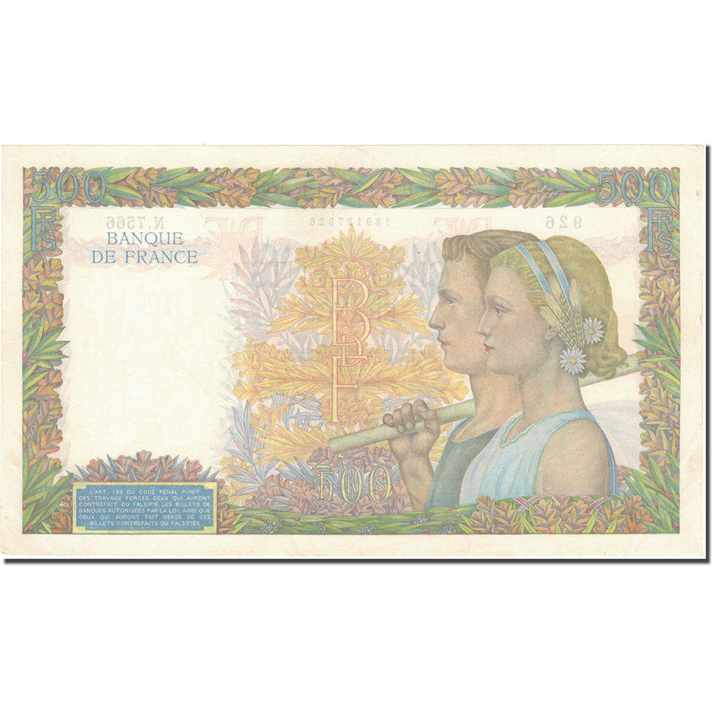 Francia, 500 Francs, La Paix, 1942-07-01, N.7566, SPL-