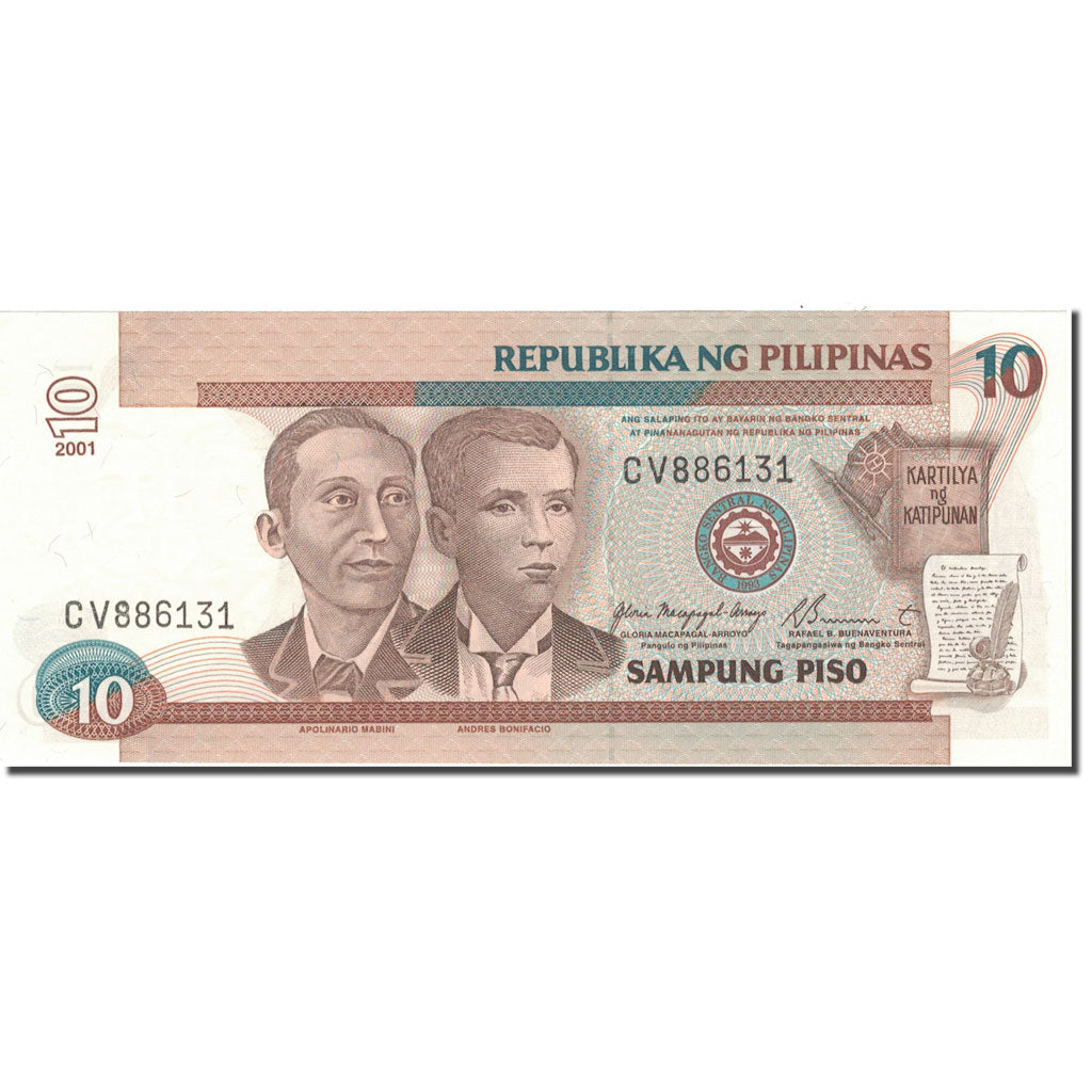 Nota, Filipinas, 10 Piso, KM:187i, UNC(65-70)