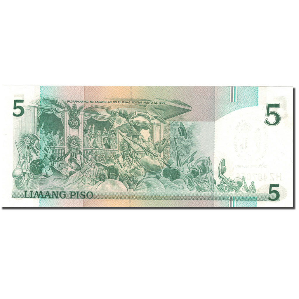 Banconote, Filippine, 5 Piso, 1987, 1987-10-18, KM:176a, SPL-