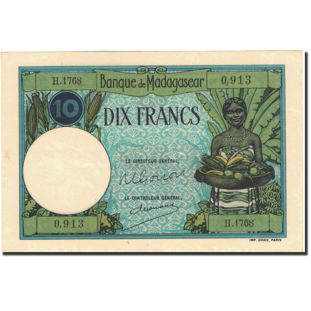 Billete, 10 Francs, Undated (1937-47), Madagascar, KM:36, SC