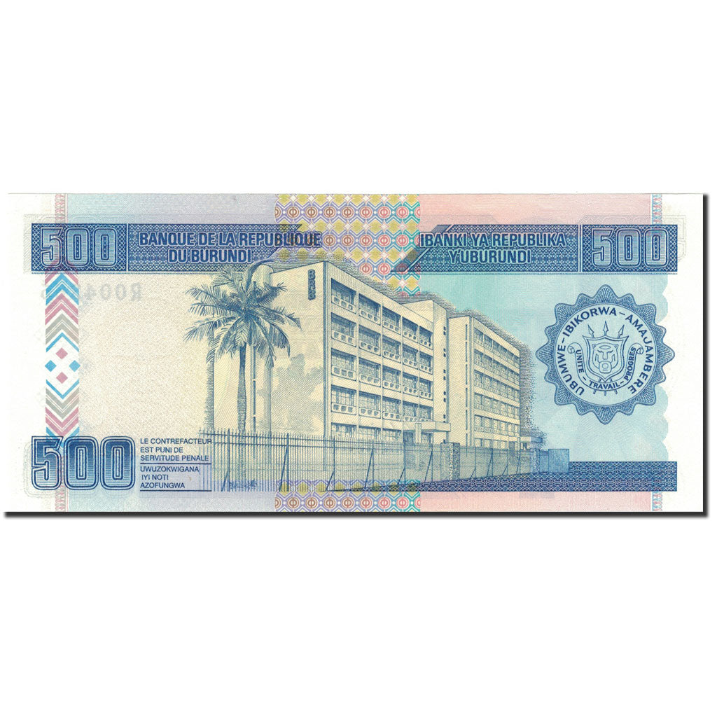 Billete, 500 Francs, 1995, Burundi, 1995-02-05, KM:37a, UNC