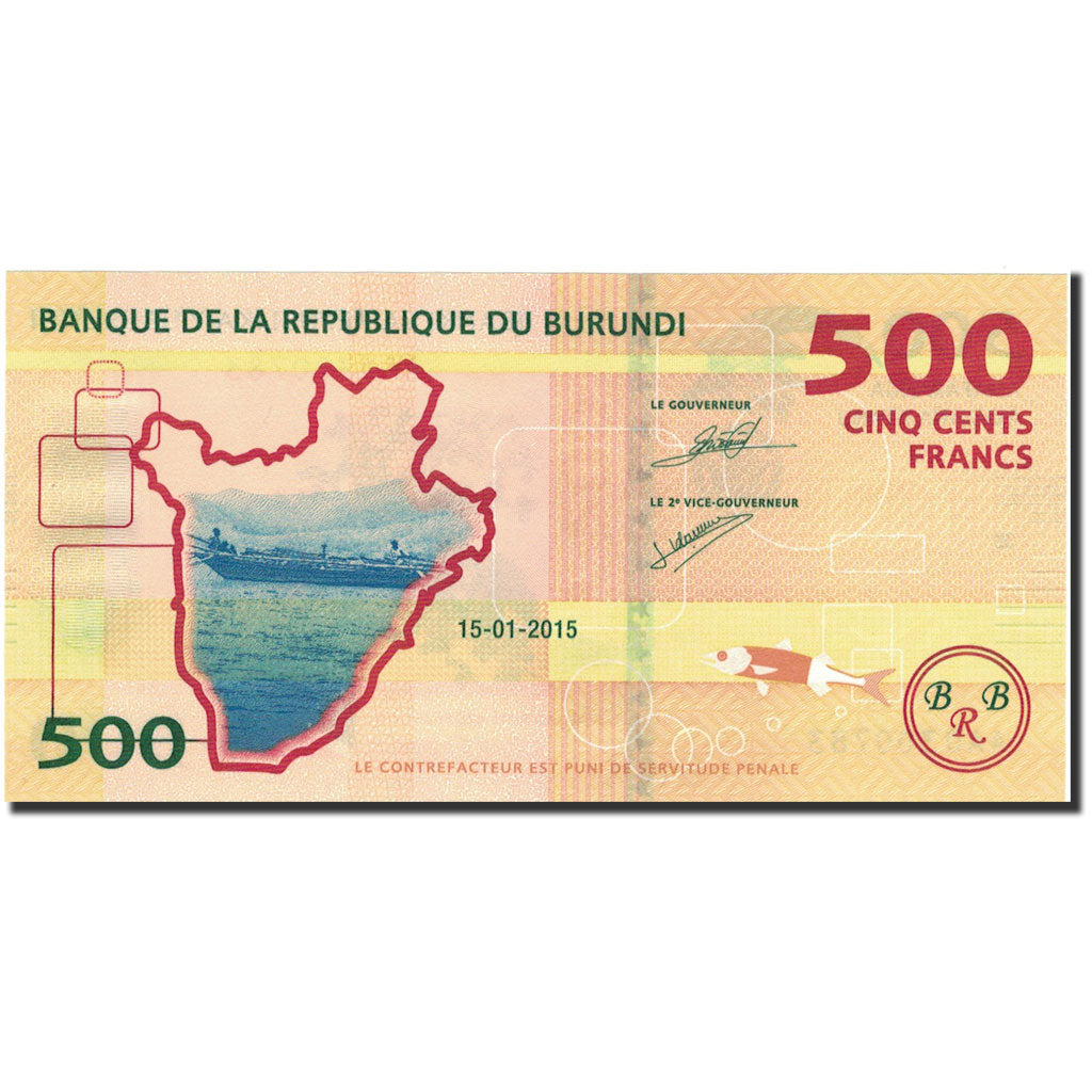 Biljet, Burundi, 500 Francs, 2015, 2015.01.15, KM:New, NIEUW