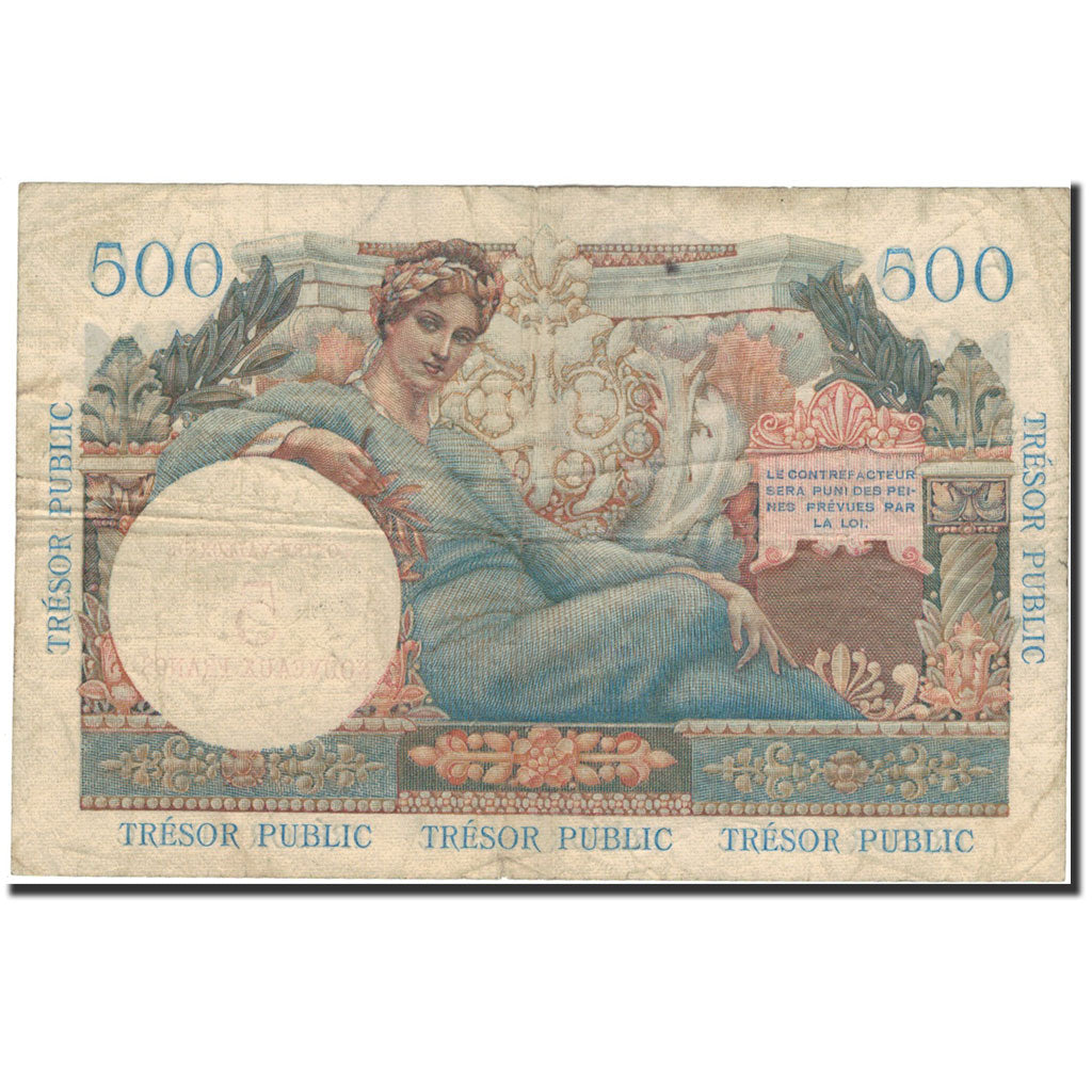 France, 5 Nouveaux Francs on 500 Francs, 1955-1963 Treasury, 1960, F.1, VF 25