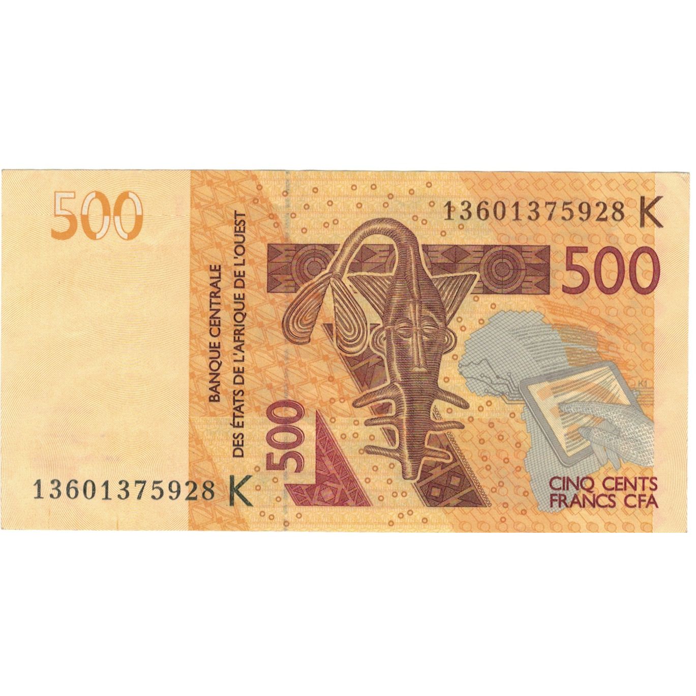 Geldschein, West African States, 500 Francs, 2012, 2012, UNZ