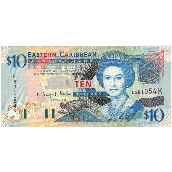 Billet, Etats des caraibes orientales, 10 Dollars, Undated (2000), KM:38k, NEUF