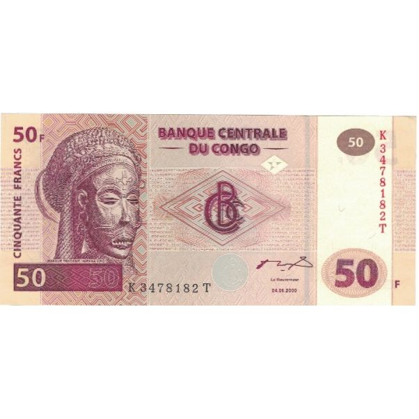 Banconote, Repubblica Democratica del Congo, 50 Francs, 2000, 2000-01-04
