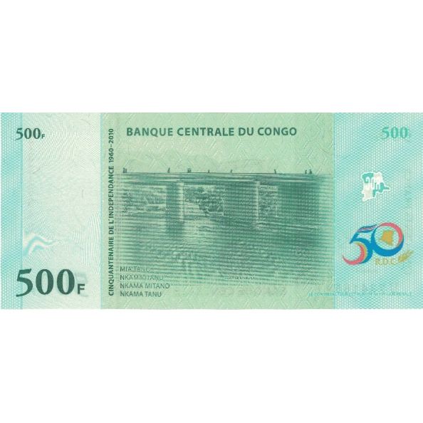 Banknot, Republika Demokratyczna Konga, 500 Francs, 2010, 2010-06-30, UNC(65-70)